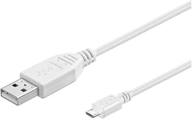 PremiumCord USB - Micro USB Verbindungskabel 3m, USB A Stecker auf Micro B Stecker, USB 2.0 High Speed Datenkabel, 5Pins, 2x geschirmt, AWG28, Farbe Weiß, Länge 3m